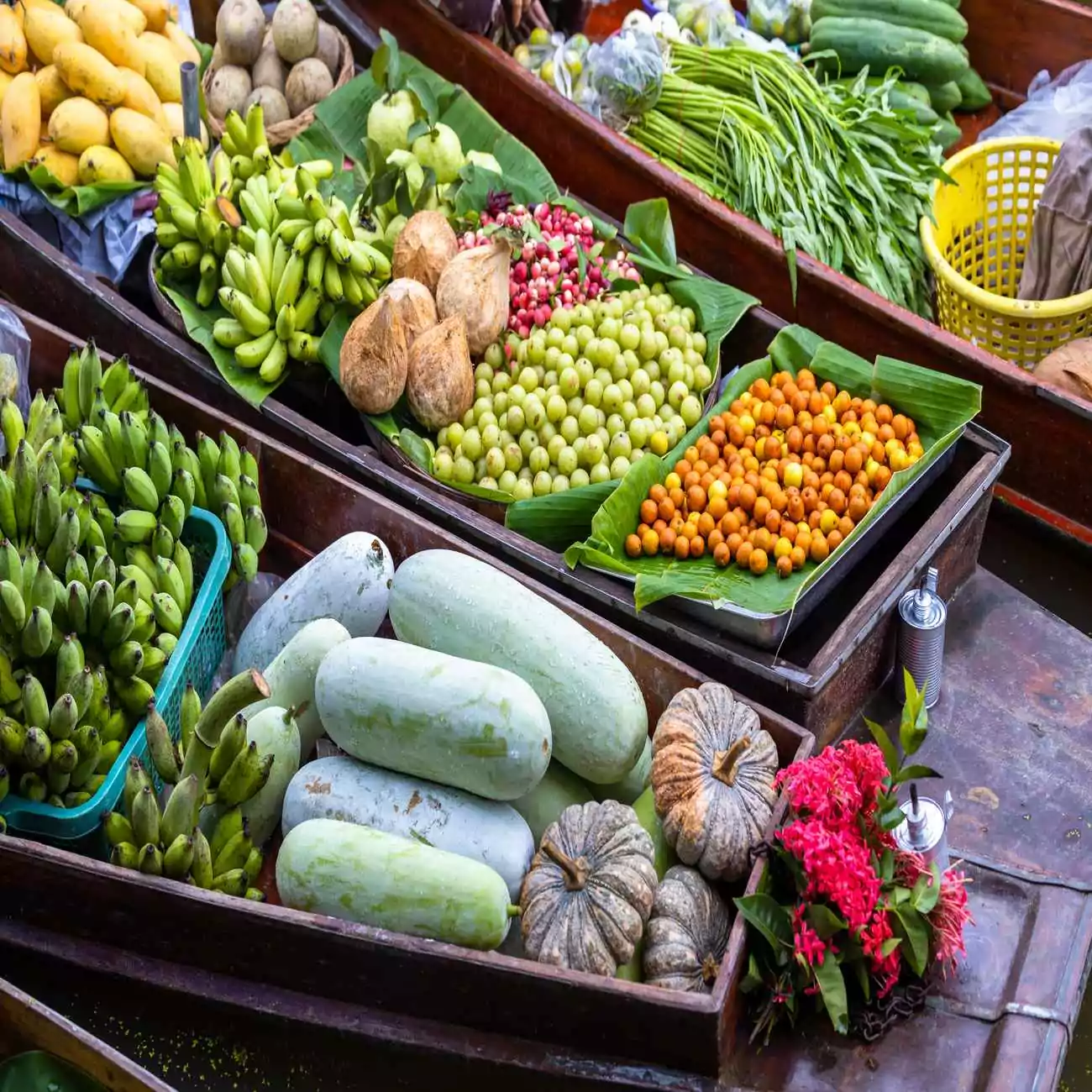 Crédence de cuisine “Vue aérienne marché flottant” 2