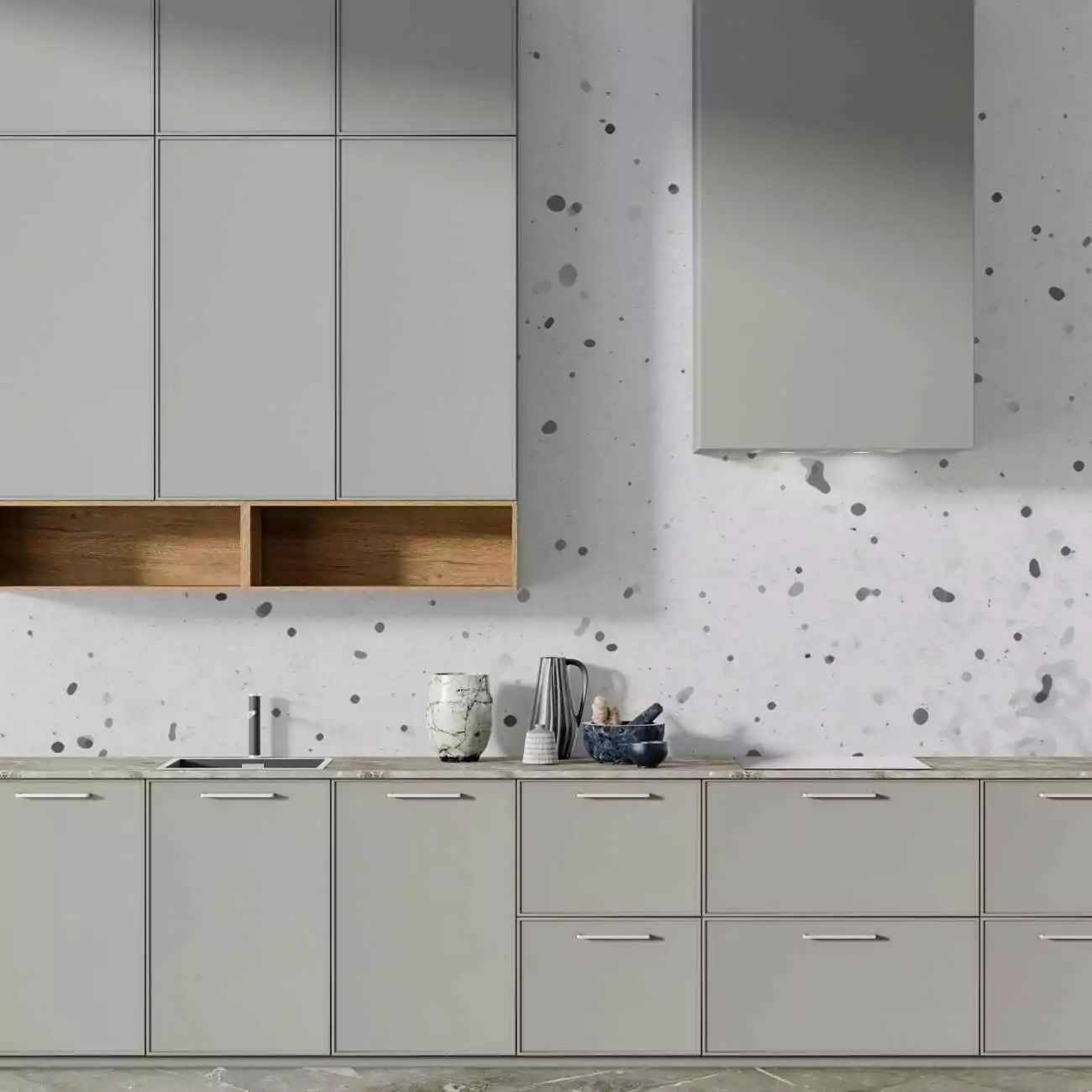 Crédence de cuisine  “Terrazzo Béton Gris Clair” 4