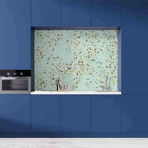 Crédence de cuisine “Carreaux Terrazzo bleu” 2