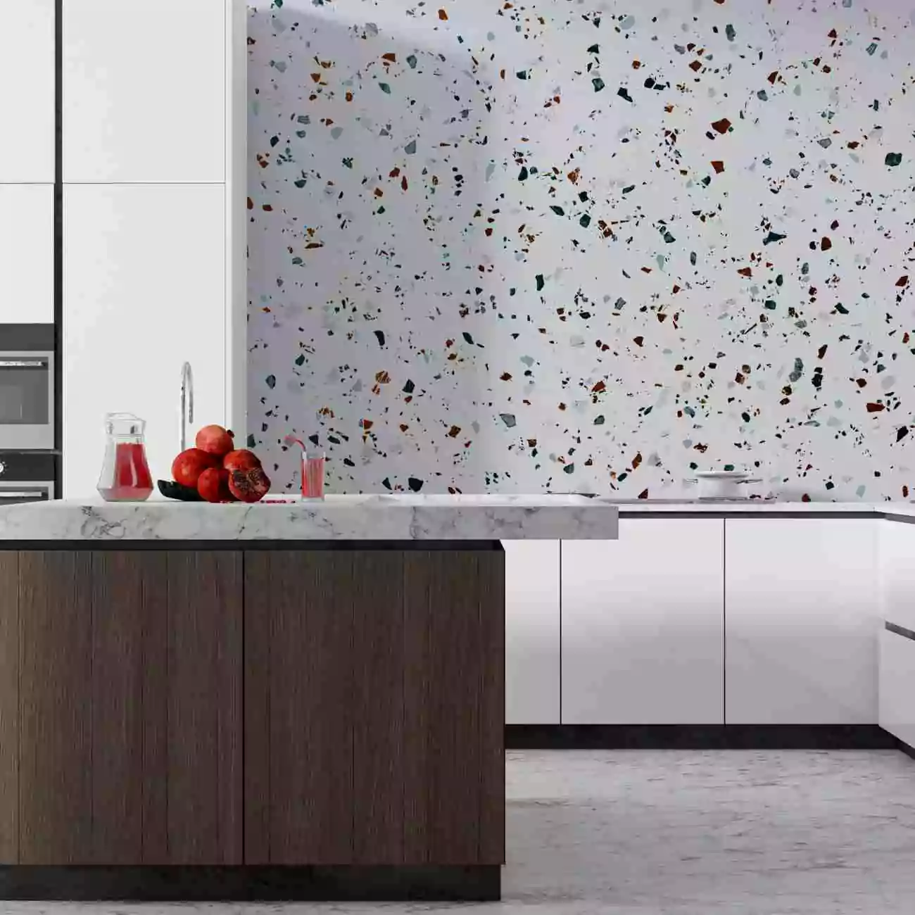 Crédence de cuisine  “terrazzo texture Marbre Blanc” 6