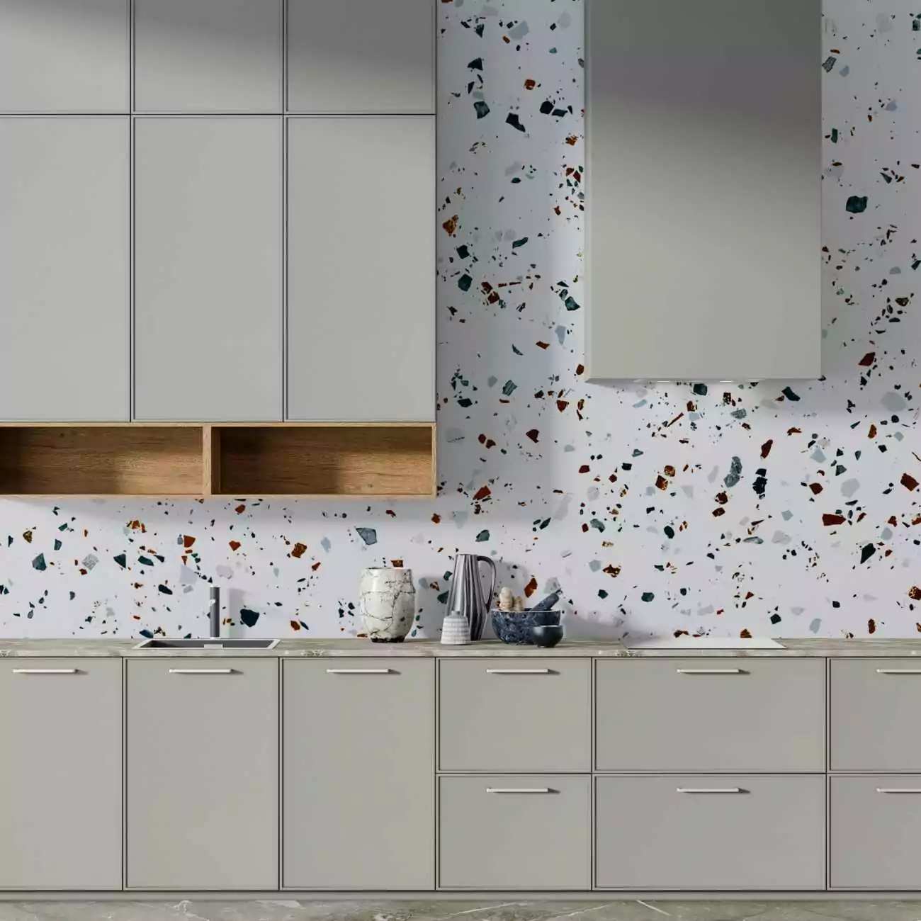 Crédence de cuisine  “terrazzo texture Marbre Blanc” 5