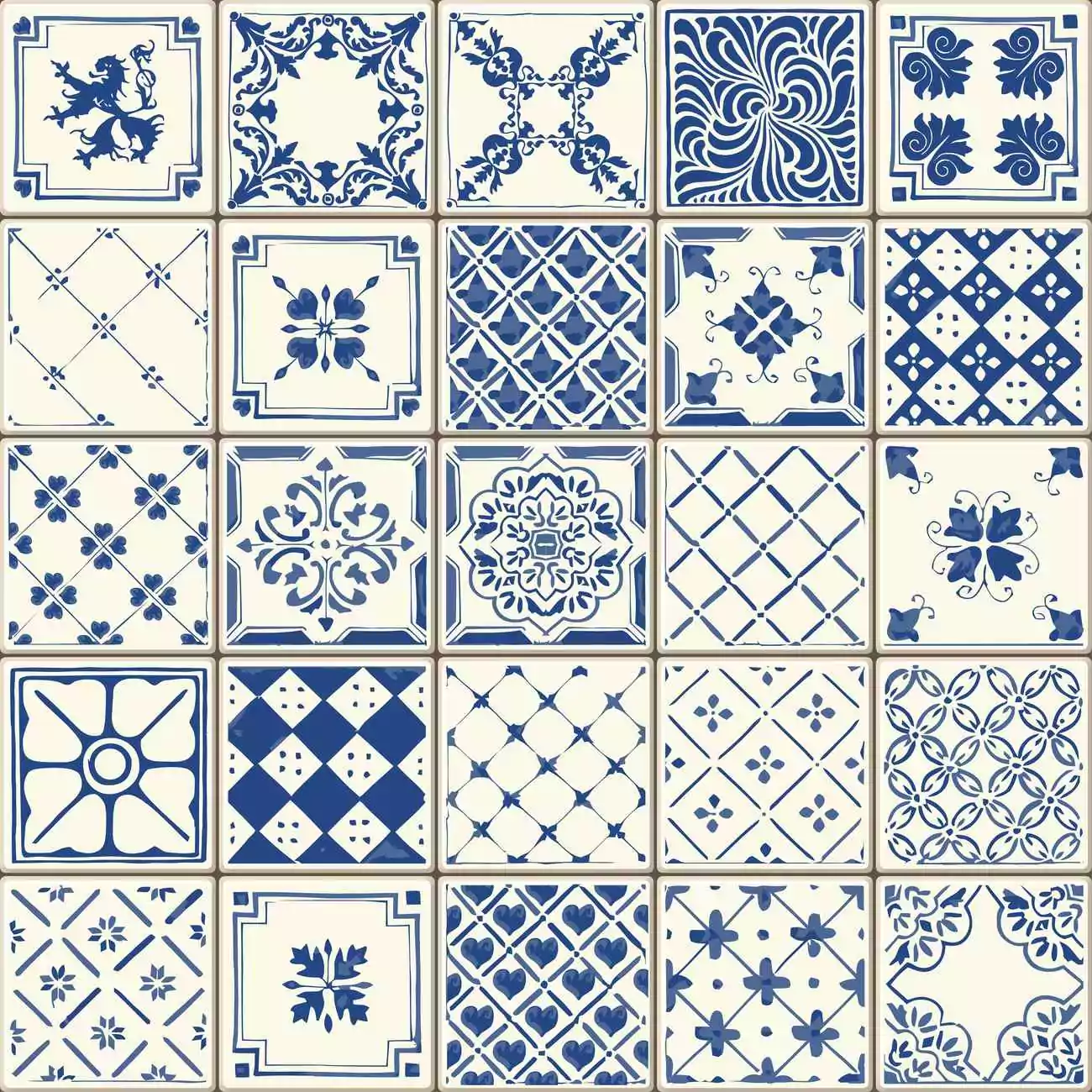 Crédence de cuisine “motif design carreaux bleu” 2