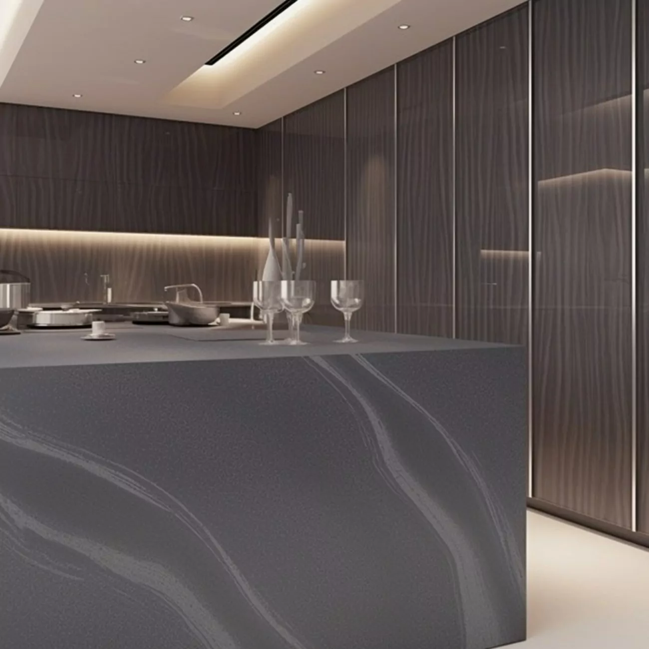 Ilot Central de Cuisine En Corian – “Soirée Premium” 4