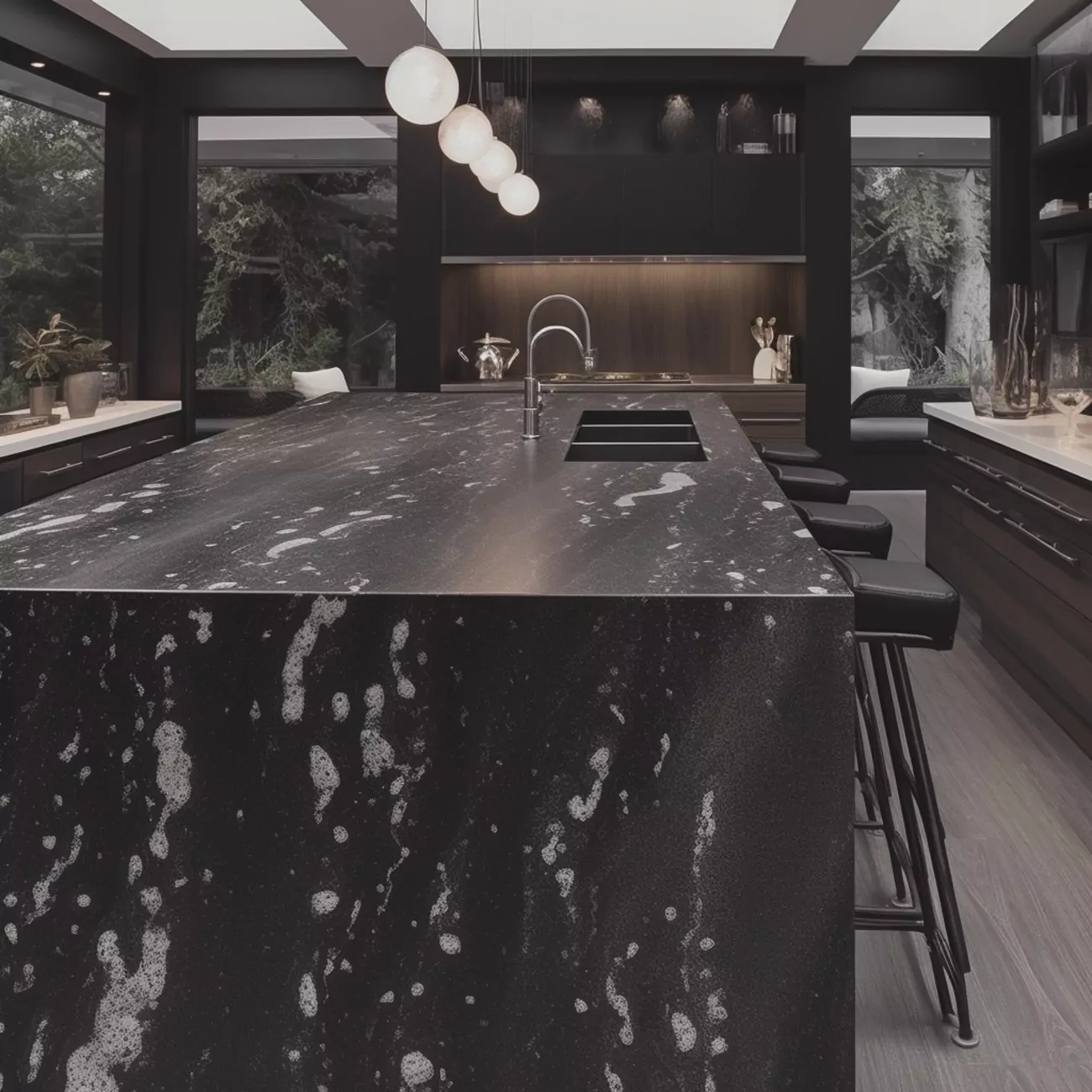 Ilot Central Cuisine En Corian – “Cosmos Premium” 5