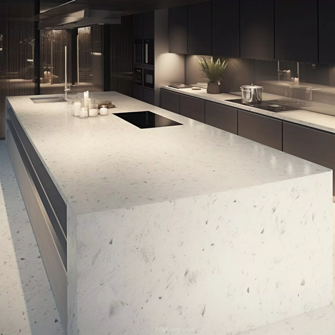 Ilot Central de Cuisine En Corian – “Marante” 6