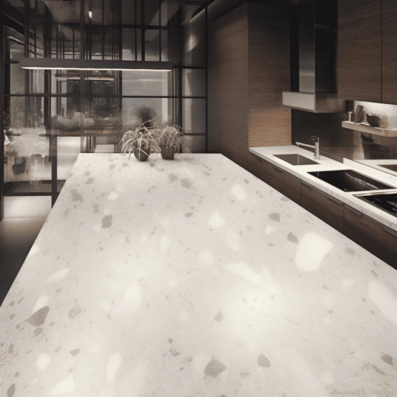 Ilot Central de Cuisine En Corian – “Marante” 4