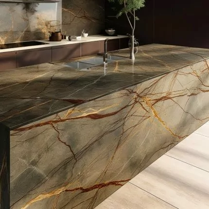 Ilot central de Cuisine Dekton  “Keranium” 6